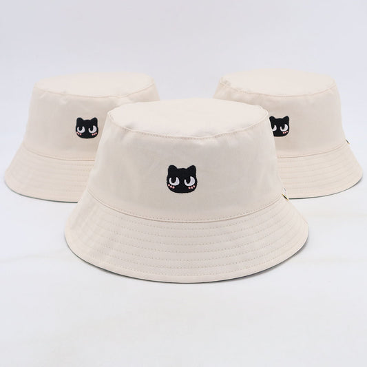 White cat bucket hats