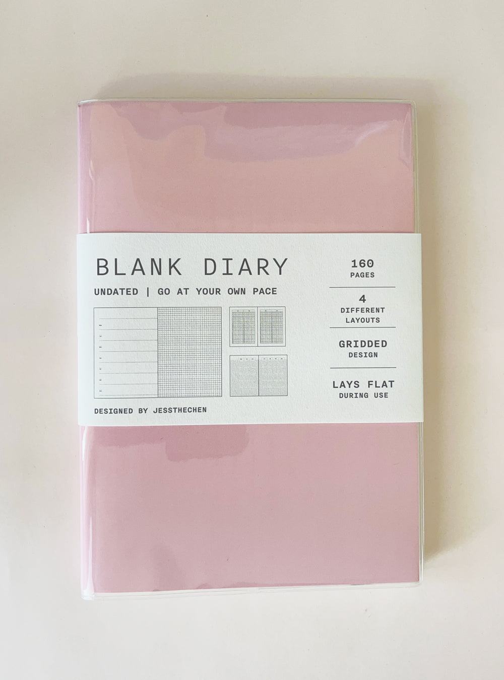 Pink blank diary notebook