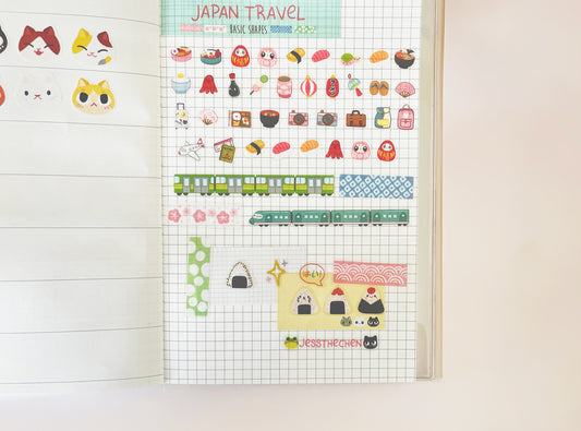 Japan travel stickers and washi tape
