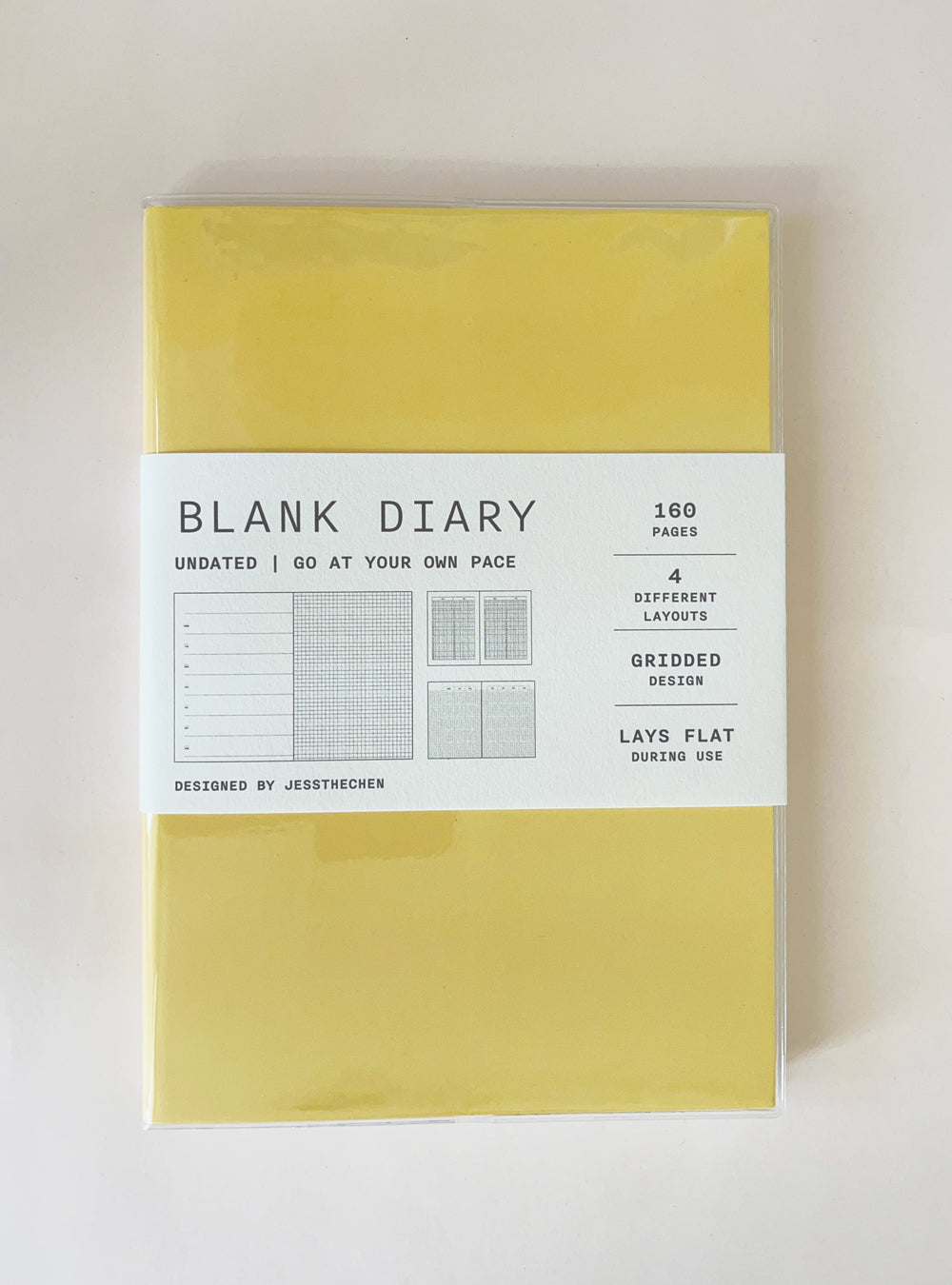 Yellow blank diary notebook