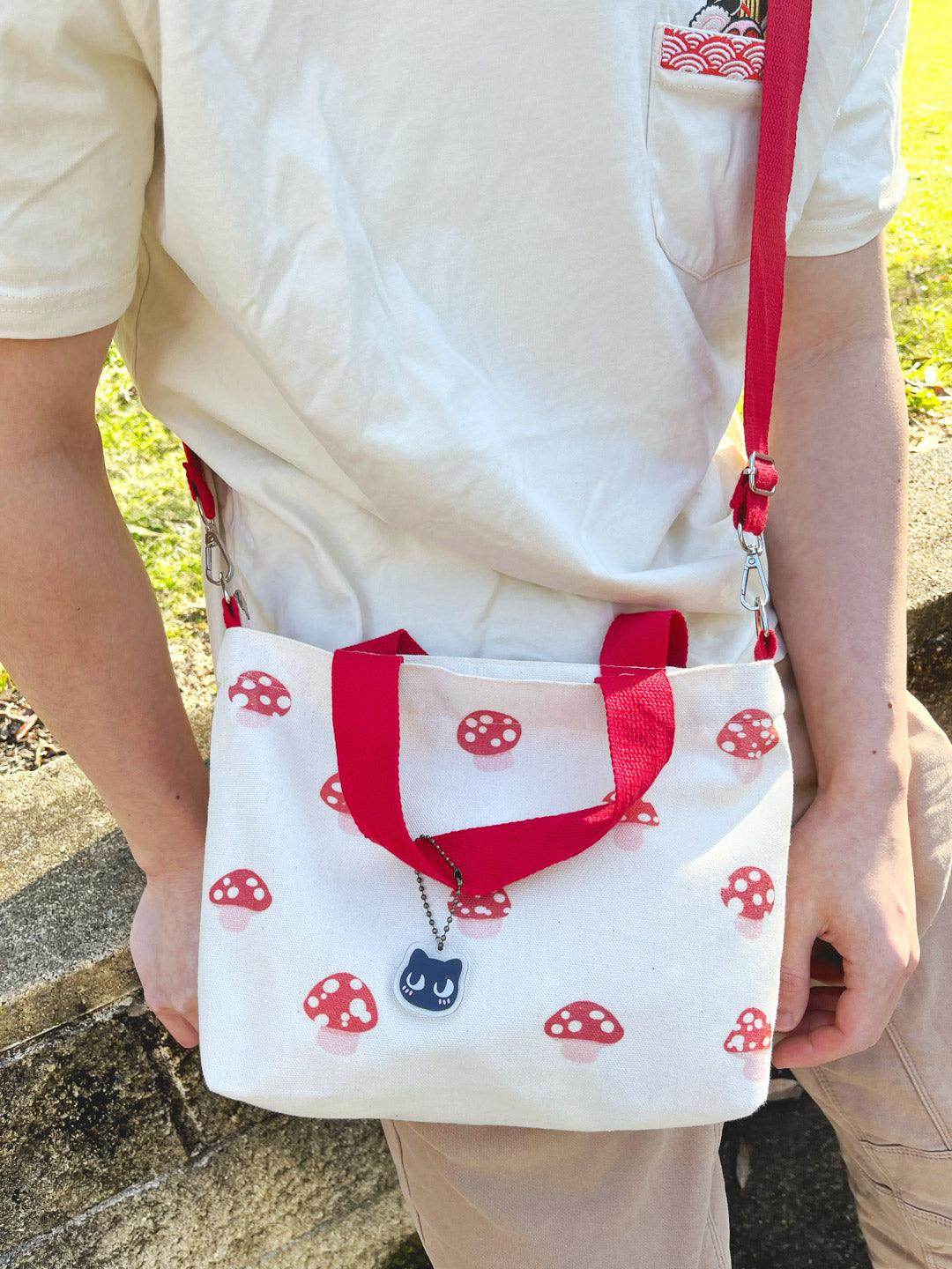 Print Canvas Mini Tote | Red Mushroom - Jessthechen