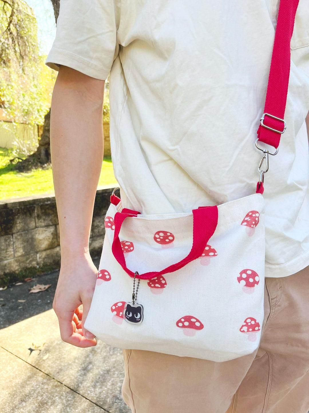 Print Canvas Mini Tote | Red Mushroom - Jessthechen