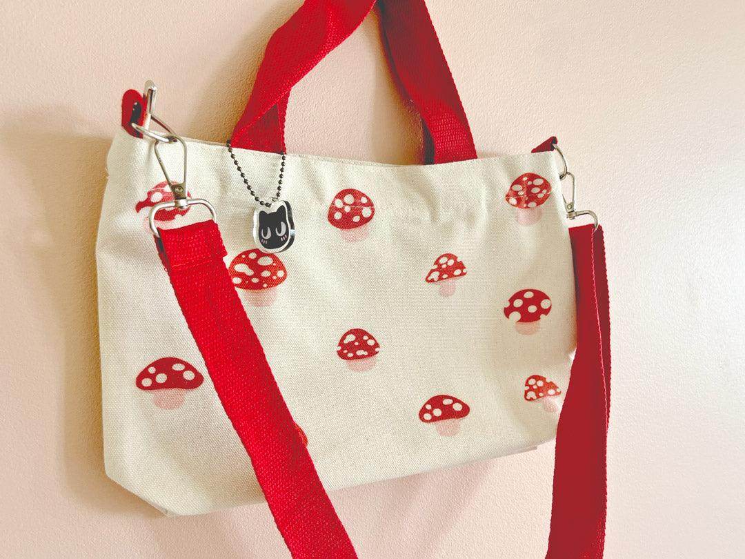 Print Canvas Mini Tote | Red Mushroom - Jessthechen