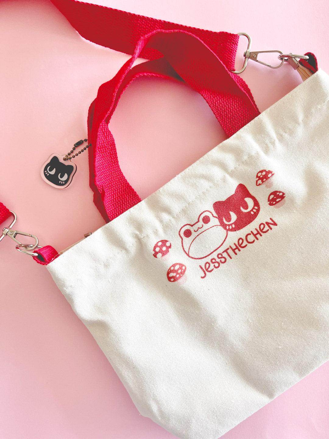 Print Canvas Mini Tote | Red Mushroom - Jessthechen