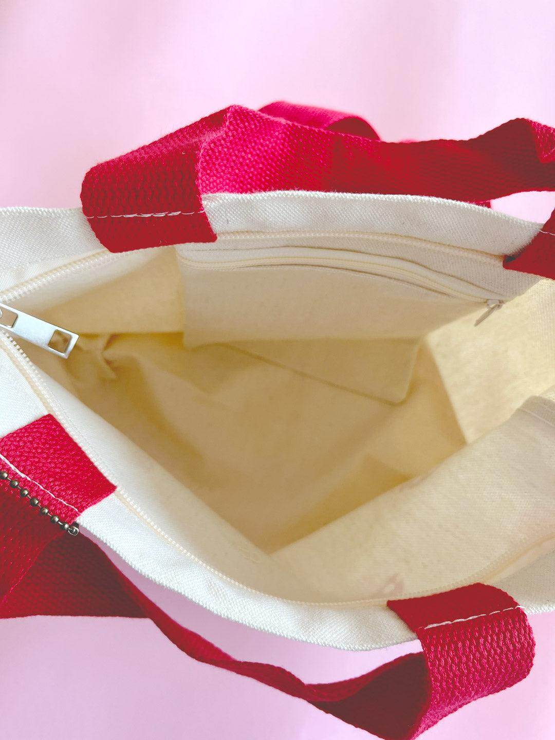 Print Canvas Mini Tote | Red Mushroom - Jessthechen
