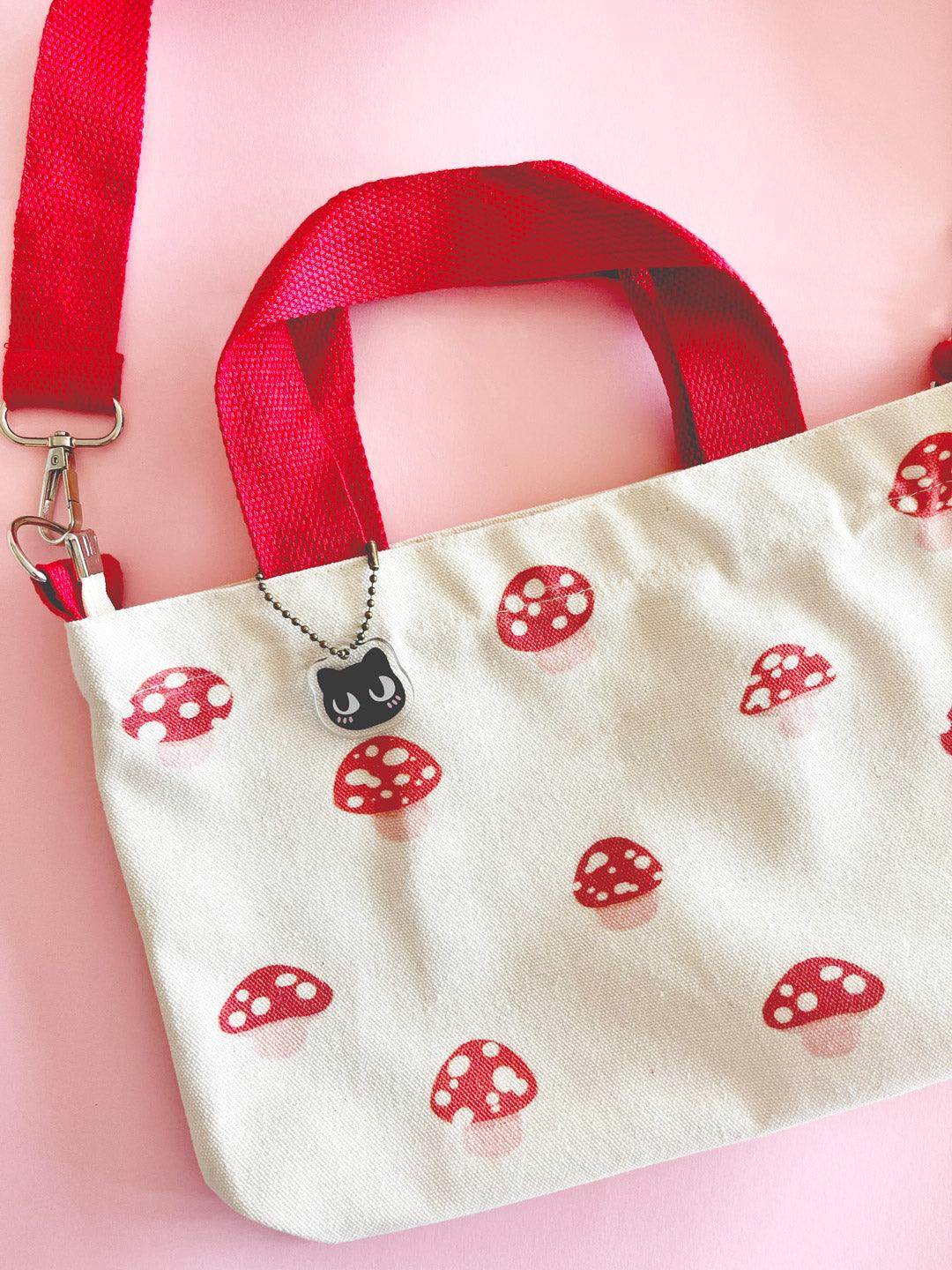 Print Canvas Mini Tote | Red Mushroom - Jessthechen