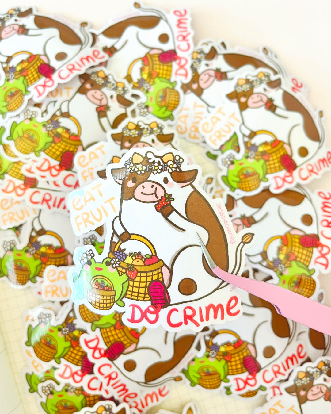 Vinyl Sticker – Eat fruit do crime