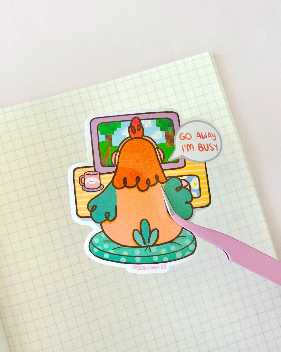 Chicken playing video games, Go Away I'm Busy