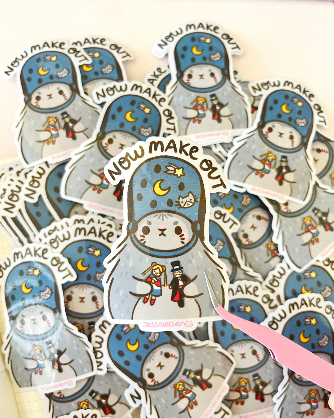 Die-cut Now Make Out stickers