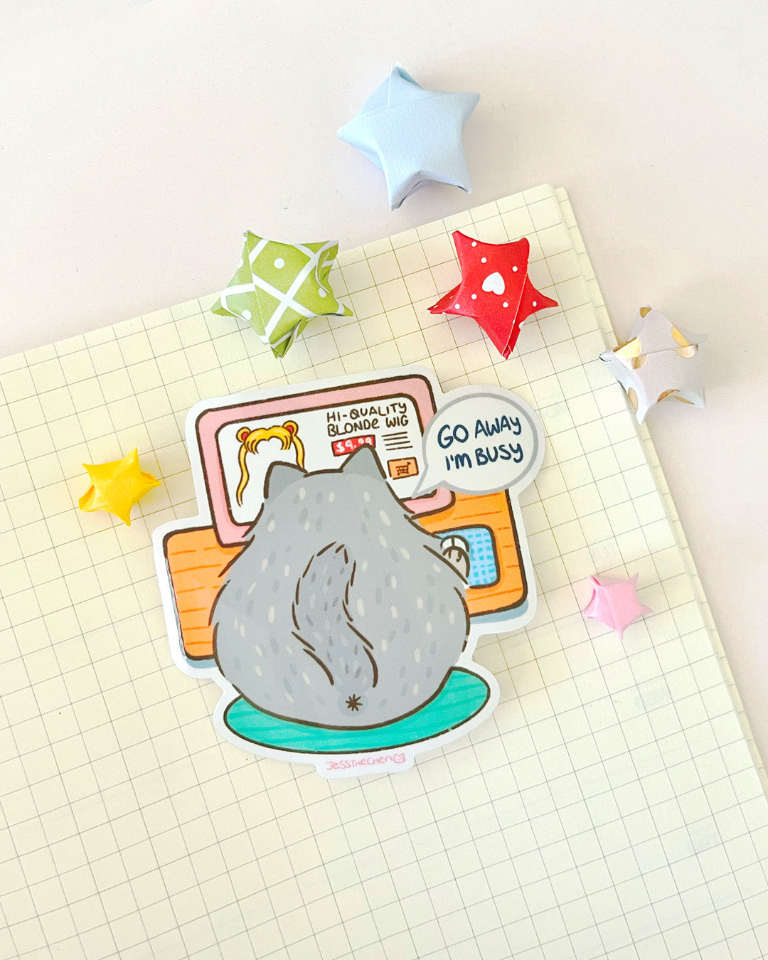Go Away, I'm Busy cat, Trent design