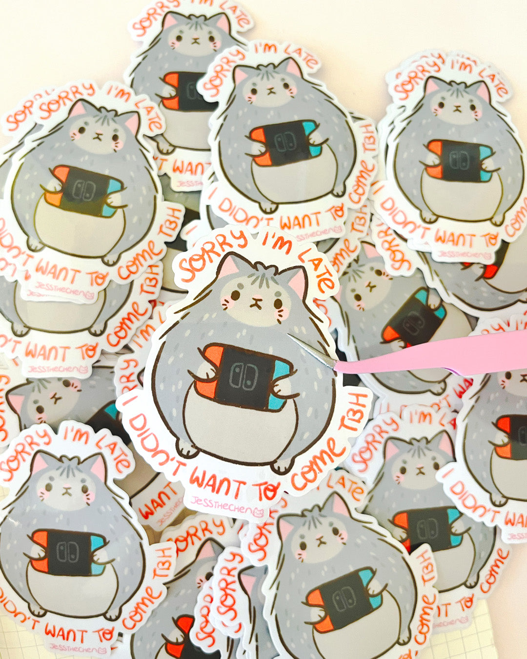 Vinyl Sticker – Sorry I'm Late