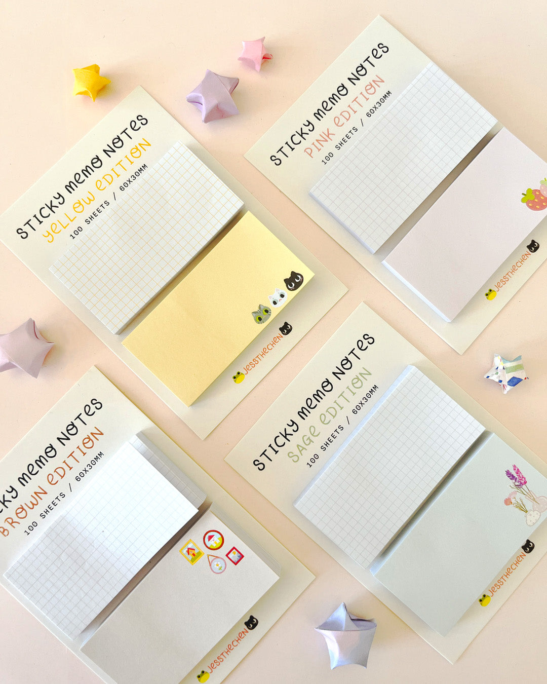 Sticky memo notes assortment