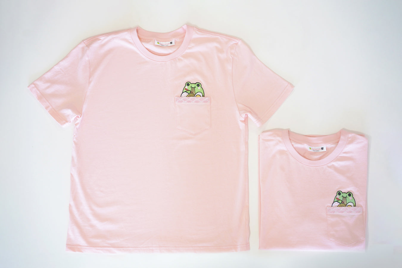 Frog Ramen Embroidered Pocket Tee | Blush Pink