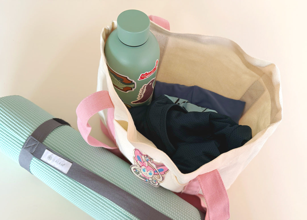 Large JTC15 tote bag with yoga mat, water bottle & clothes