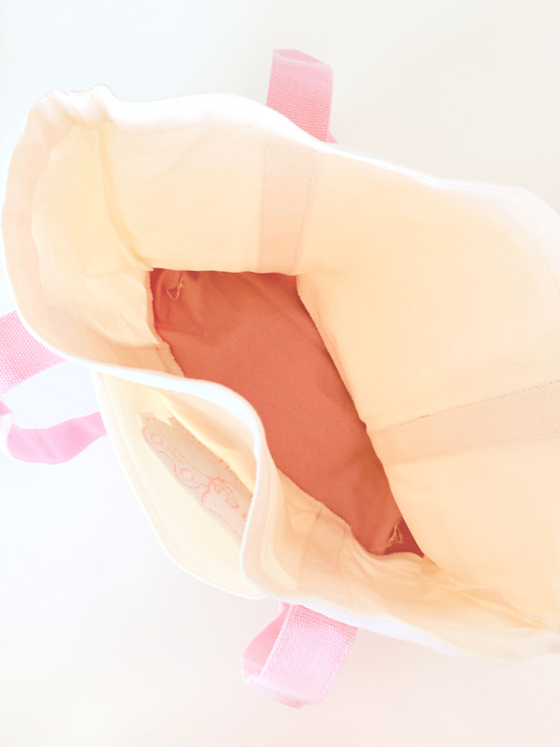 Large JTC18 Web Tote Bag with pink handles
