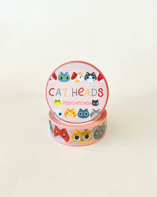 Washi tape roll featuring Cat Heads design