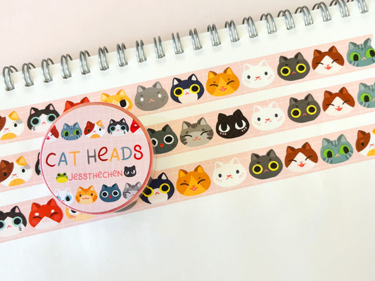 Washi tape with cat heads design
