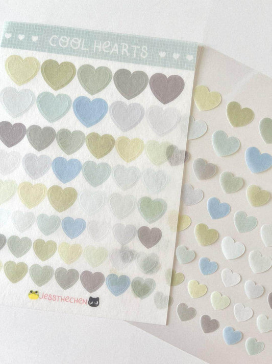 A6 Washi Stickers | Cool Hearts - Jessthechen