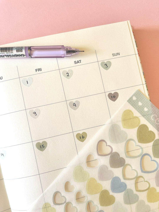 A6 Washi Stickers | Cool Hearts - Jessthechen