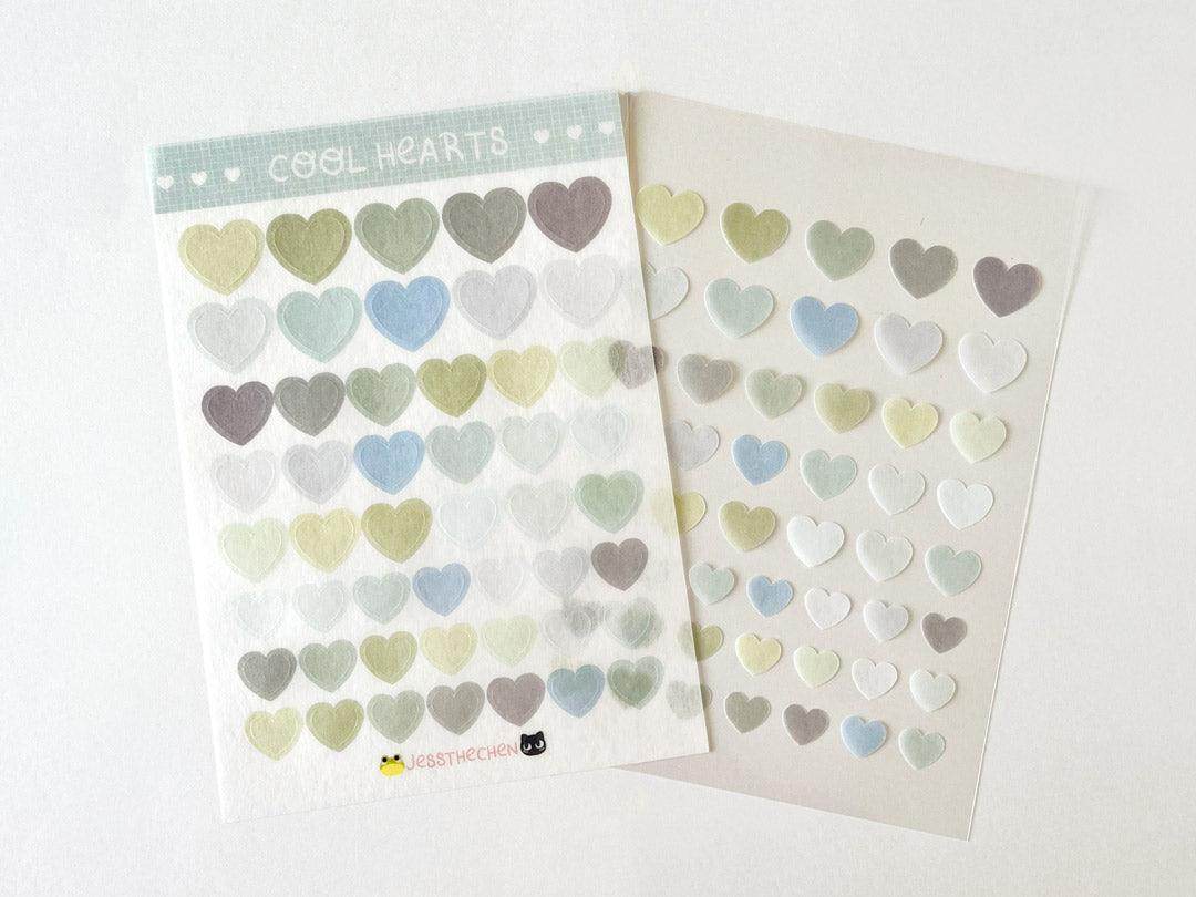 A6 Washi Stickers | Cool Hearts - Jessthechen