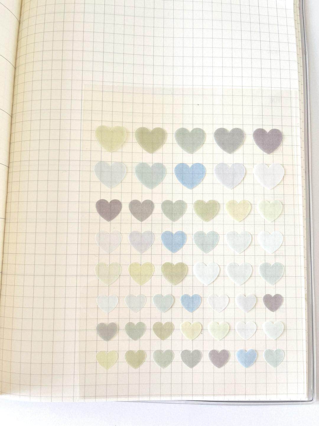 A6 Washi Stickers | Cool Hearts - Jessthechen