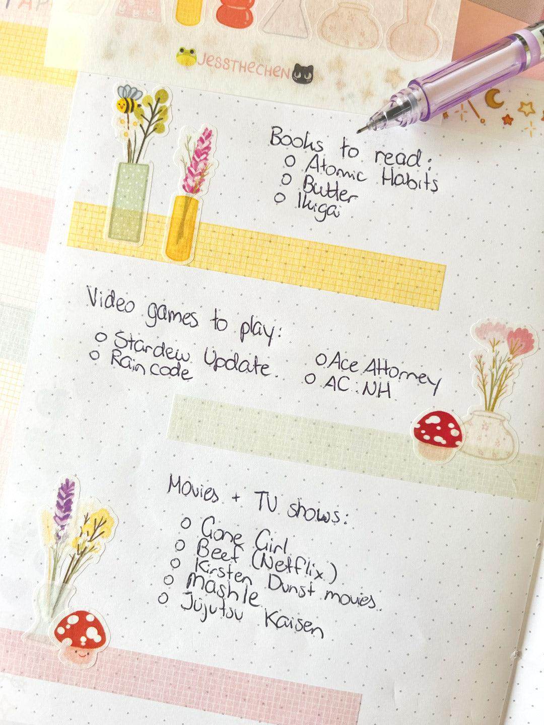 A6 Washi Stickers | Grid Tape Strips - Jessthechen