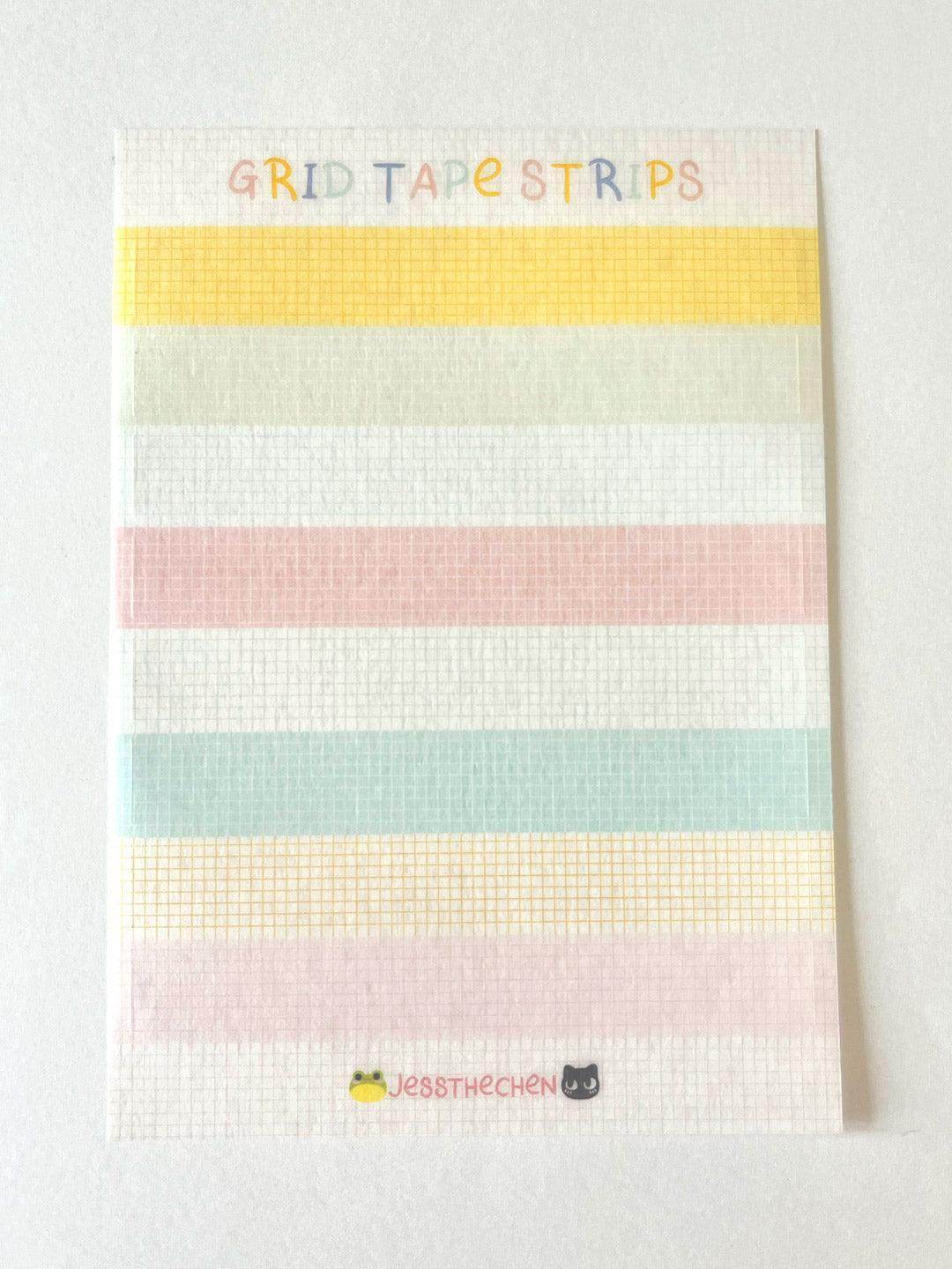 A6 Washi Stickers | Grid Tape Strips - Jessthechen