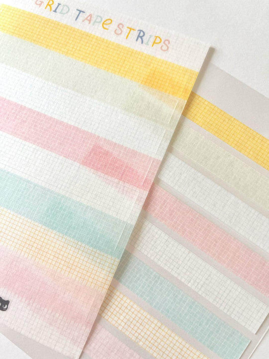 A6 Washi Stickers | Grid Tape Strips - Jessthechen