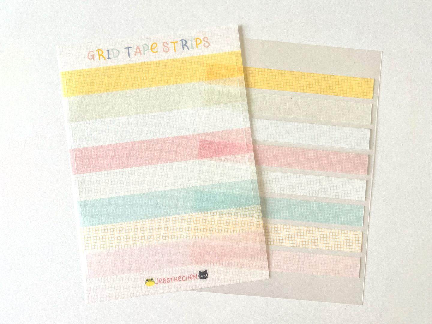 A6 Washi Stickers | Grid Tape Strips - Jessthechen