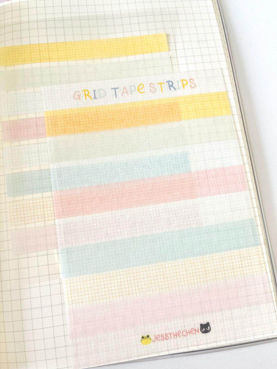 A6 Washi Stickers | Grid Tape Strips - Jessthechen