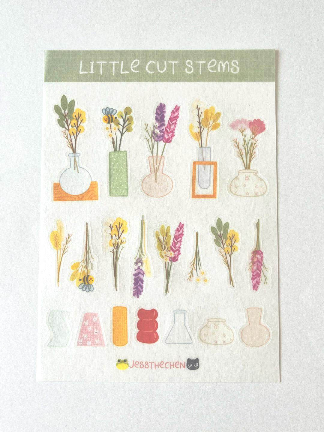 A6 Washi Stickers | Little Cut Stems - Jessthechen