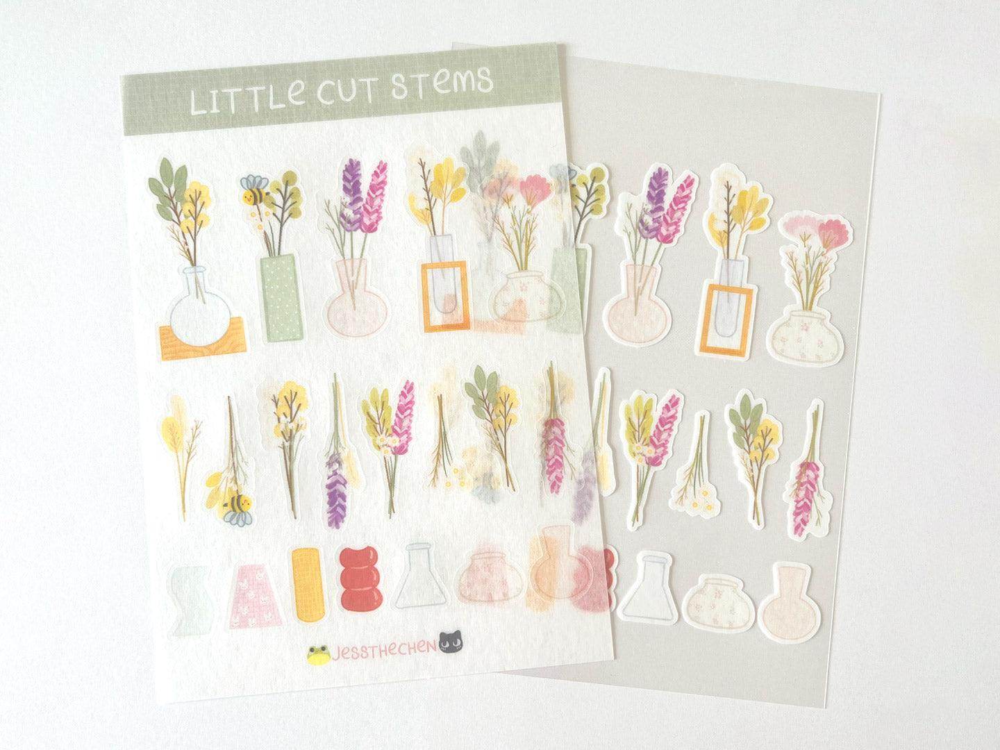A6 Washi Stickers | Little Cut Stems - Jessthechen