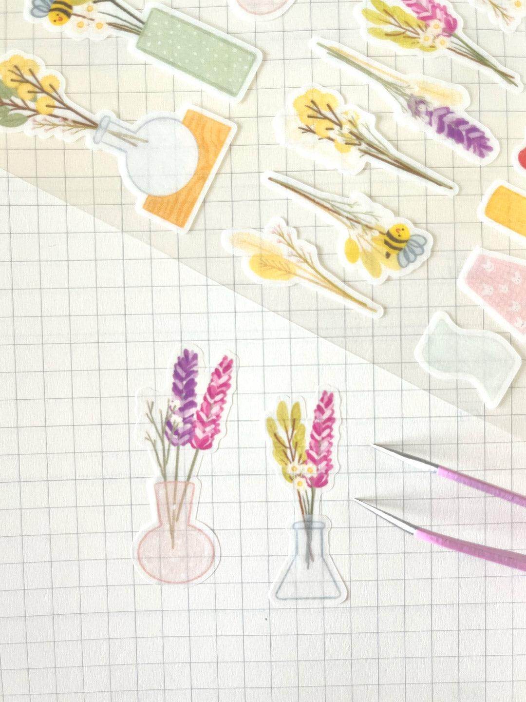 A6 Washi Stickers | Little Cut Stems - Jessthechen