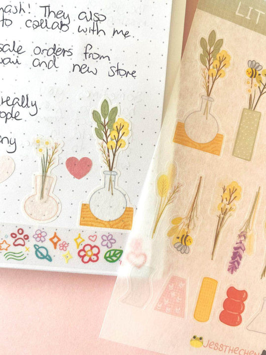 A6 Washi Stickers | Little Cut Stems - Jessthechen