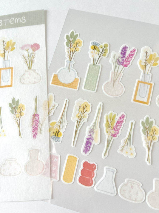 A6 Washi Stickers | Little Cut Stems - Jessthechen