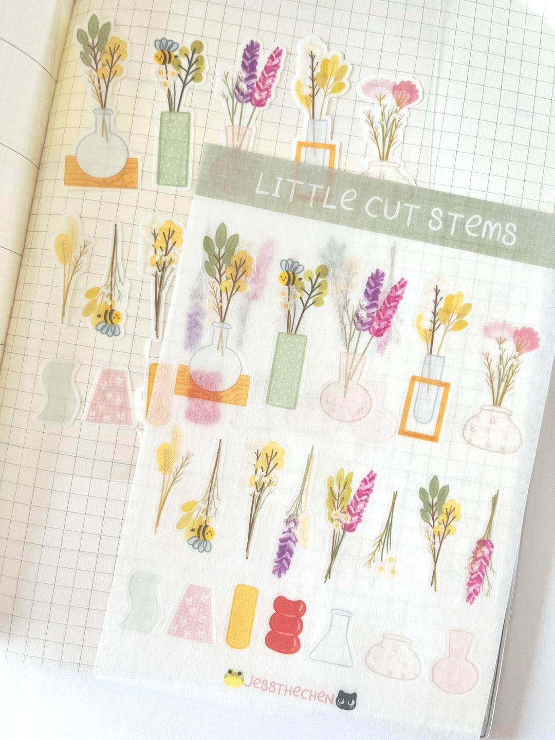A6 Washi Stickers | Little Cut Stems - Jessthechen