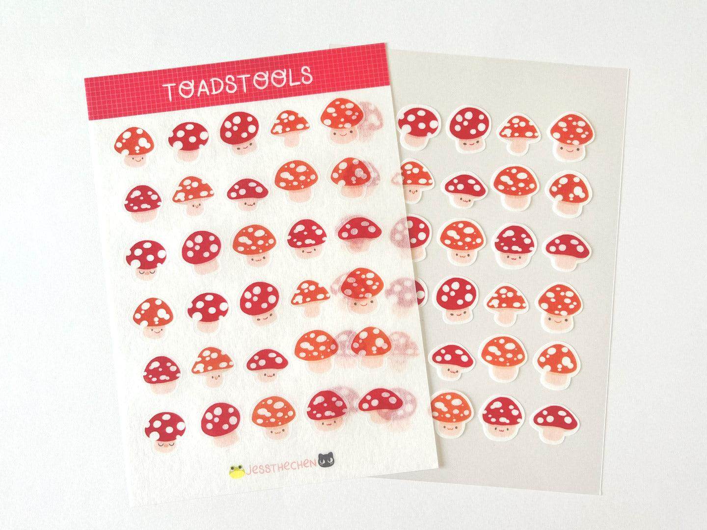 A6 Washi Stickers | Toadstools - Jessthechen