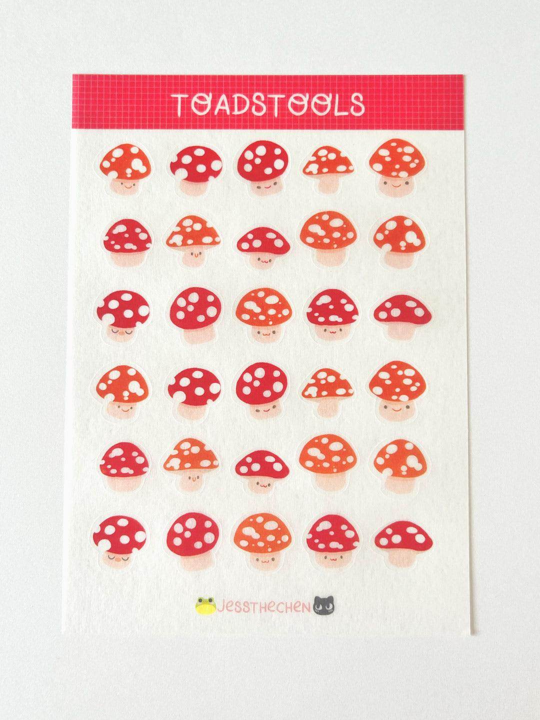 A6 Washi Stickers | Toadstools - Jessthechen