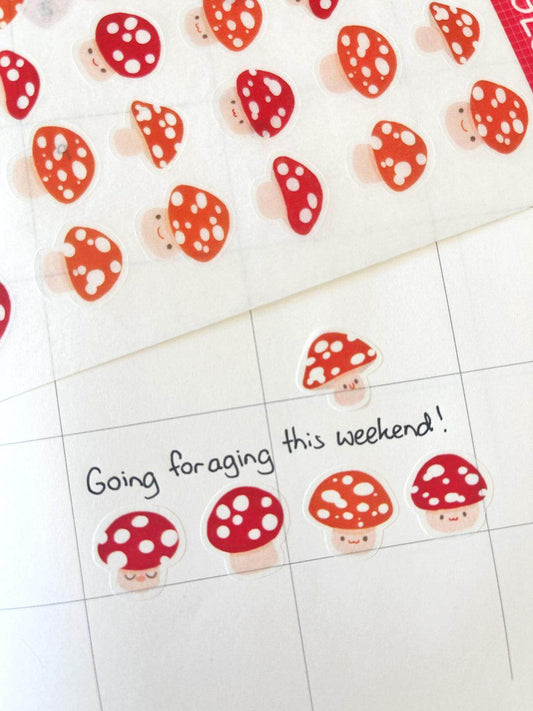 A6 Washi Stickers | Toadstools - Jessthechen