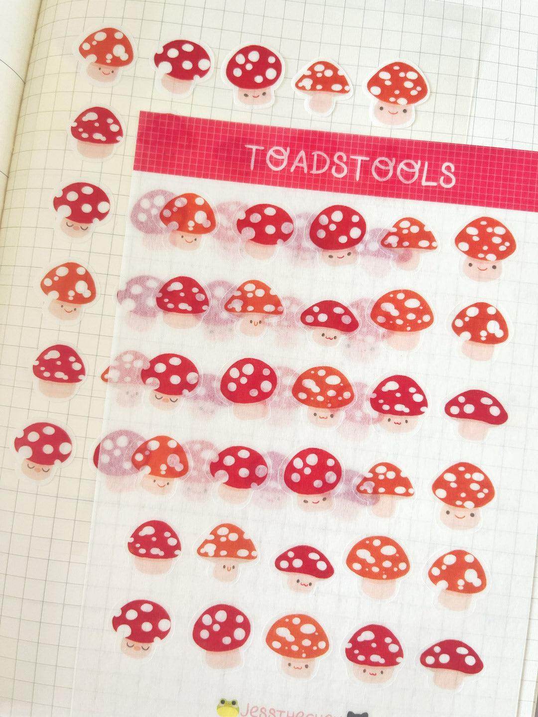 A6 Washi Stickers | Toadstools - Jessthechen