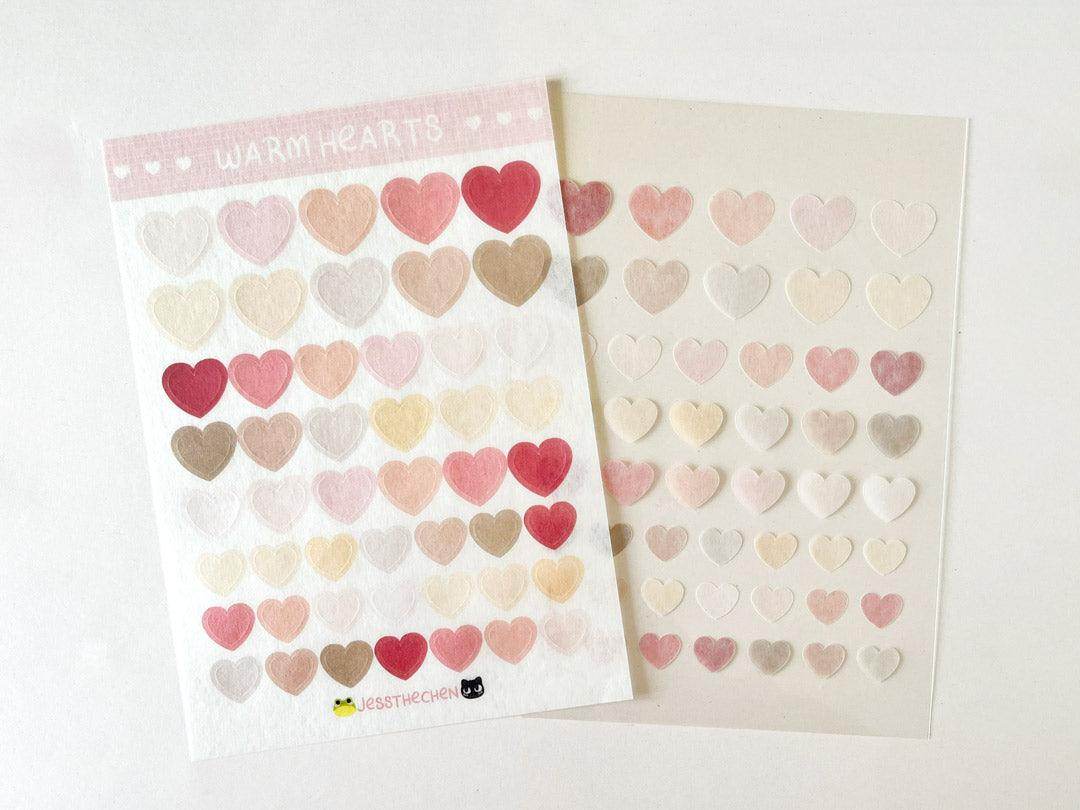 A6 Washi Stickers | Warm Hearts - Jessthechen