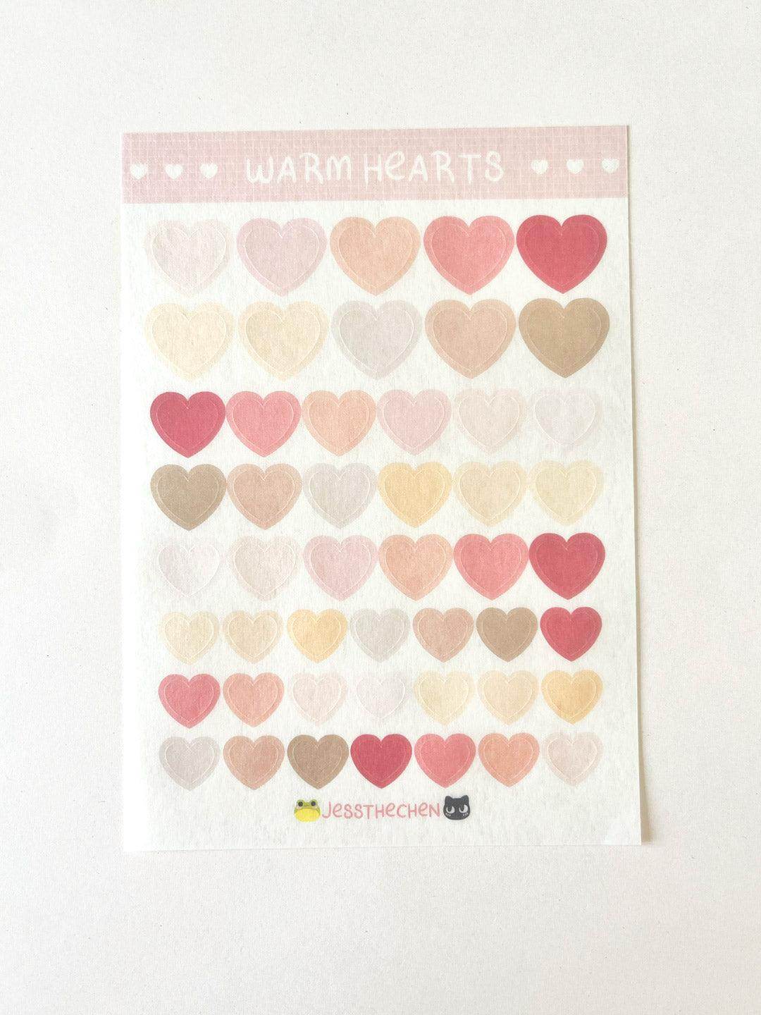 A6 Washi Stickers | Warm Hearts - Jessthechen