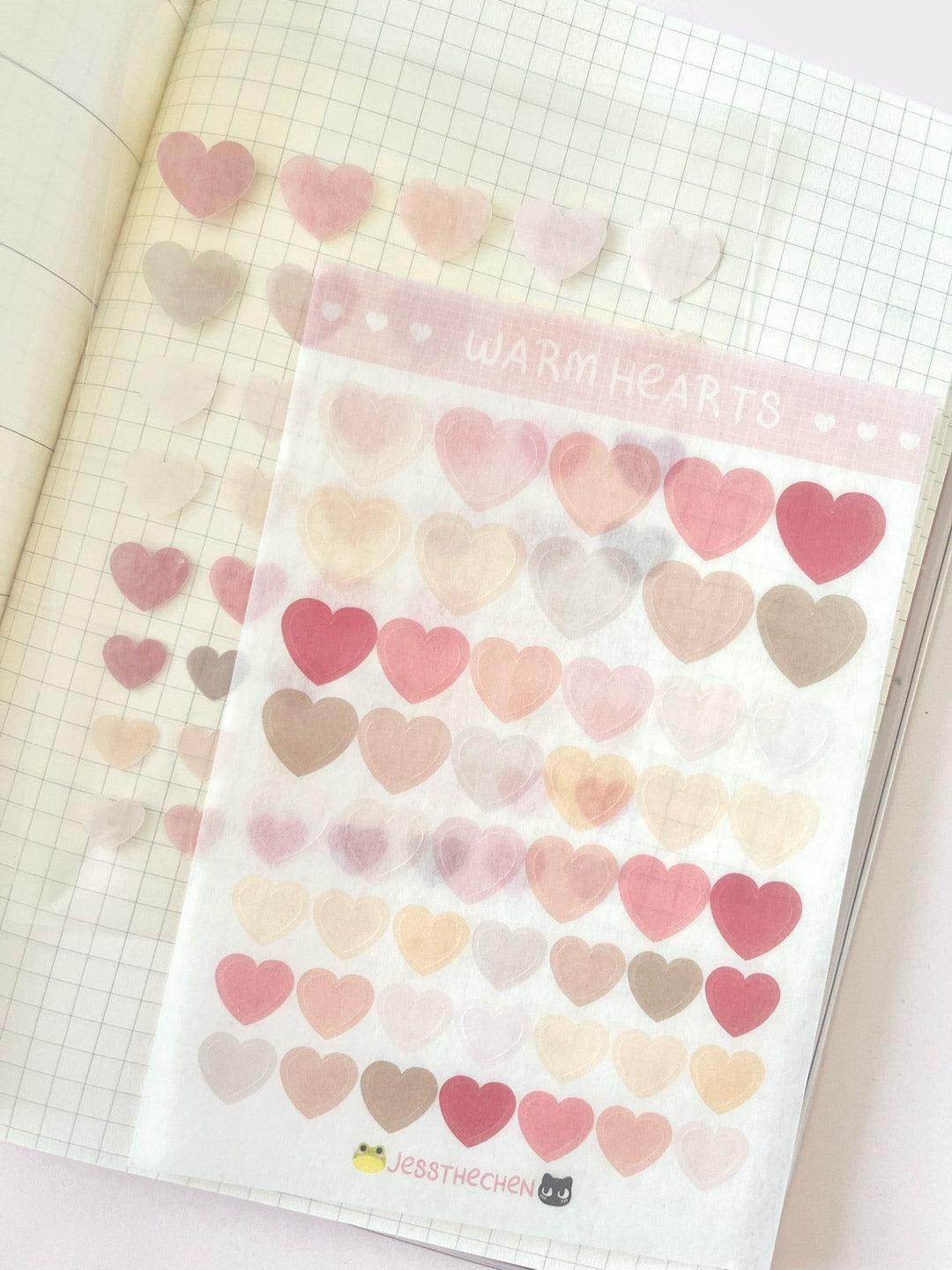 A6 Washi Stickers | Warm Hearts - Jessthechen