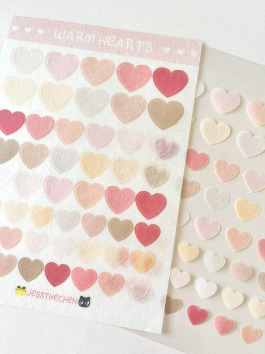 A6 Washi Stickers | Warm Hearts - Jessthechen