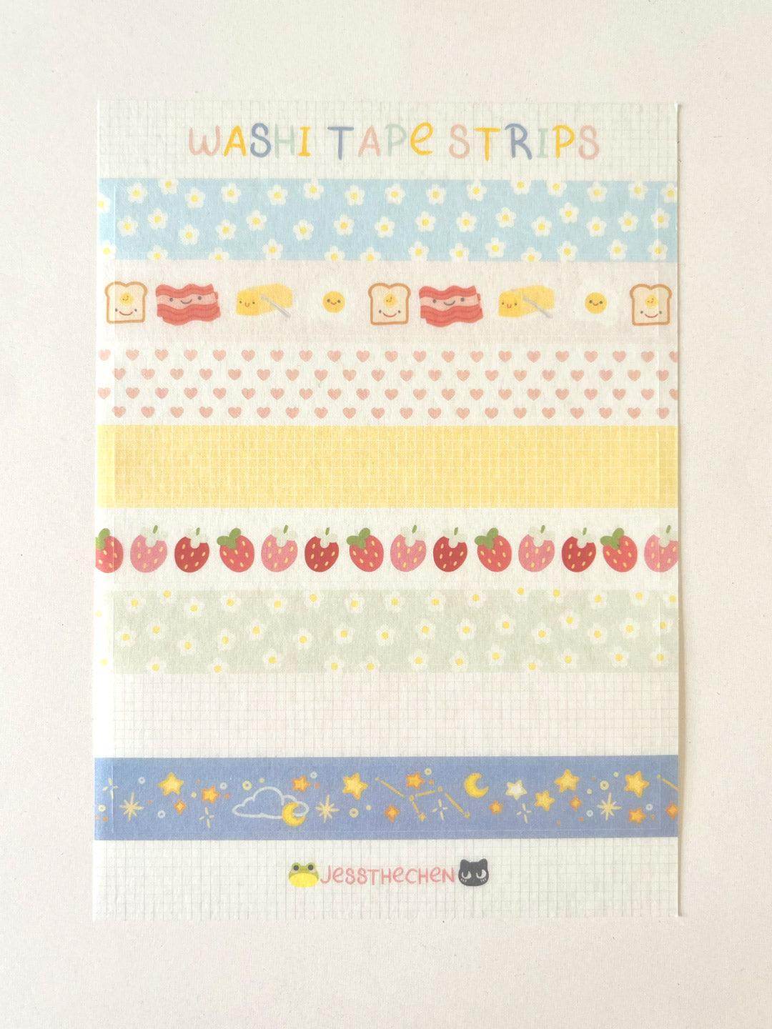 A6 Washi Stickers | Decorative Tape Strips - Jessthechen
