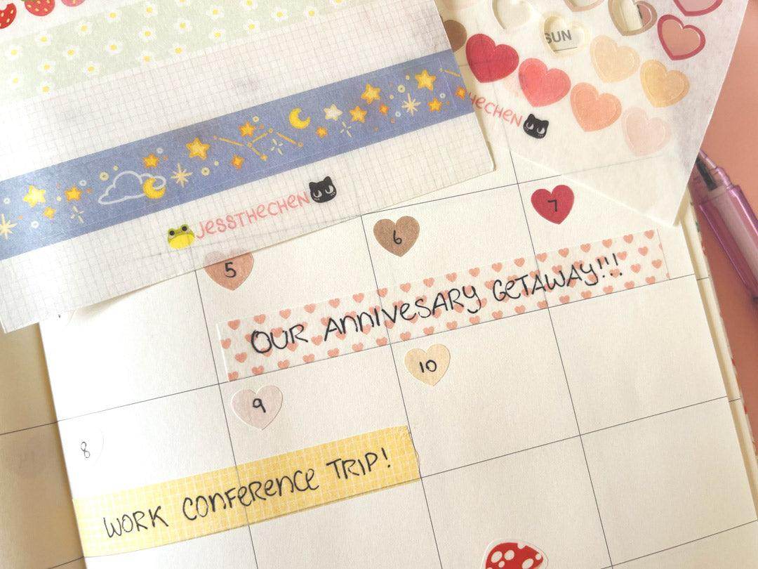 A6 Washi Stickers | Decorative Tape Strips - Jessthechen