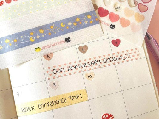 A6 Washi Stickers | Decorative Tape Strips - Jessthechen