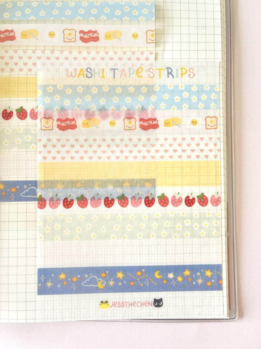 A6 Washi Stickers | Decorative Tape Strips - Jessthechen