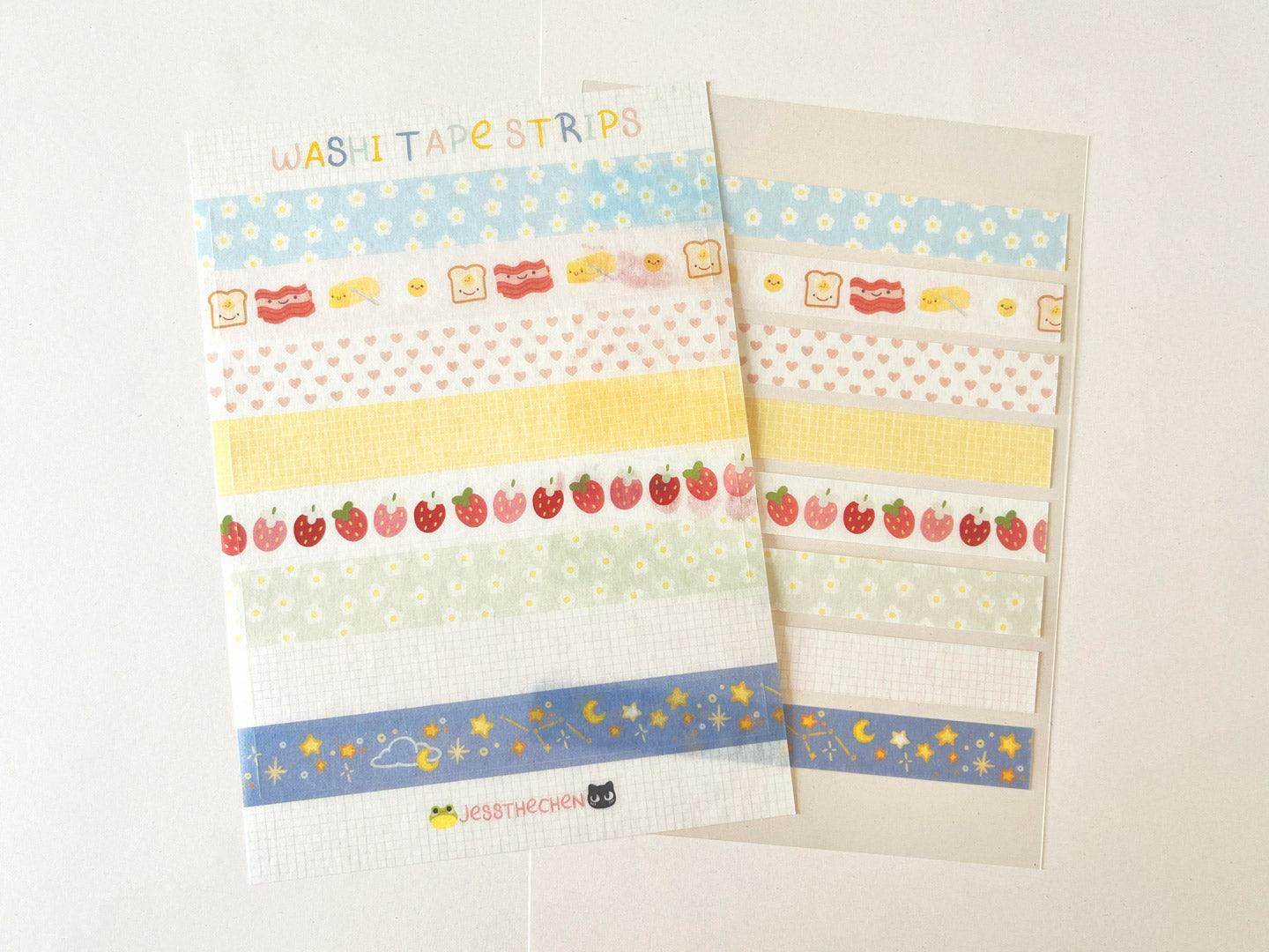 A6 Washi Stickers | Decorative Tape Strips - Jessthechen
