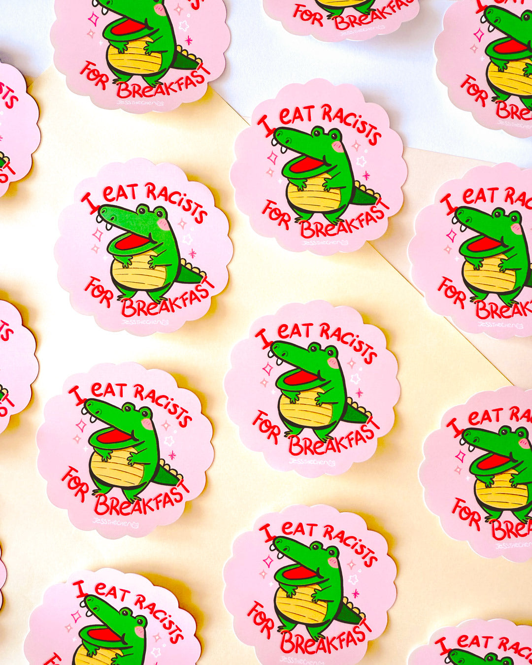 I Eat Racists for Breakfast Crocodile Vinyl Sticker